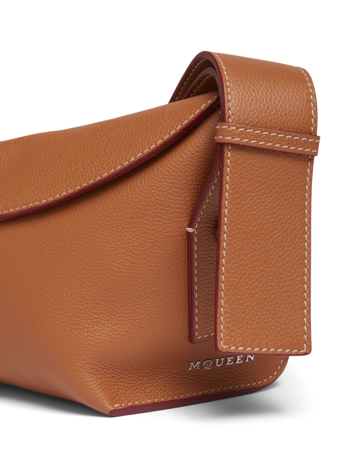 Shop Alexander Mcqueen Sling Leather Shoulder Bag In Pecan