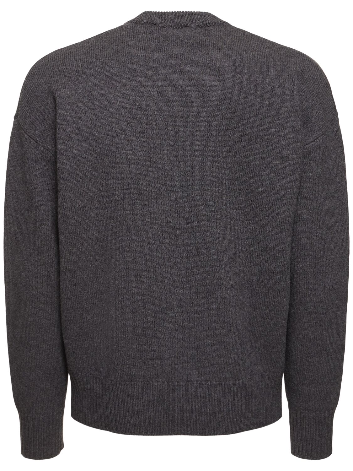 Shop Ami Alexandre Mattiussi Adc Wool Crewneck Sweater In Grey/red