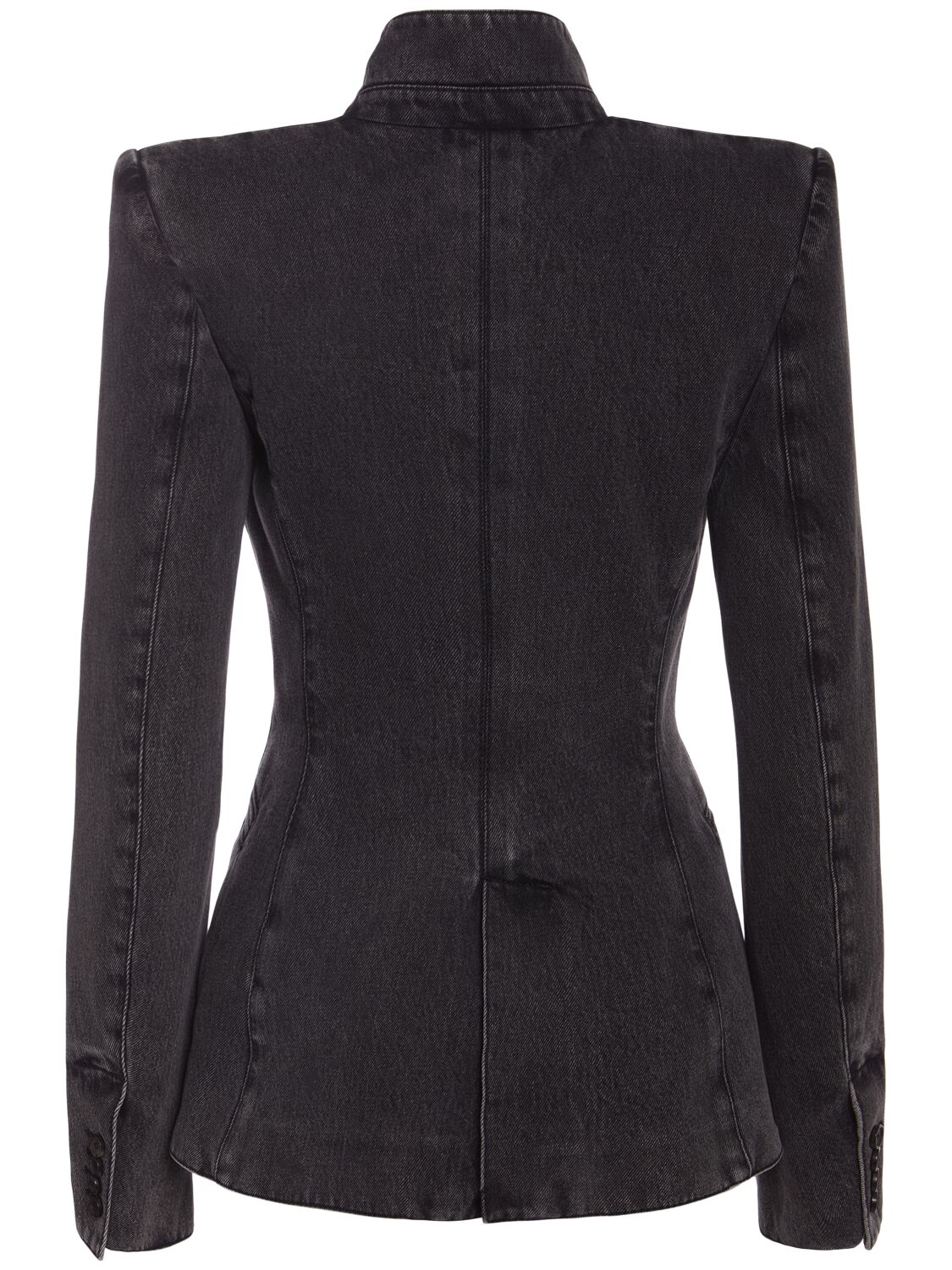 Shop Alexander Mcqueen Organic Denim Blazer In Black