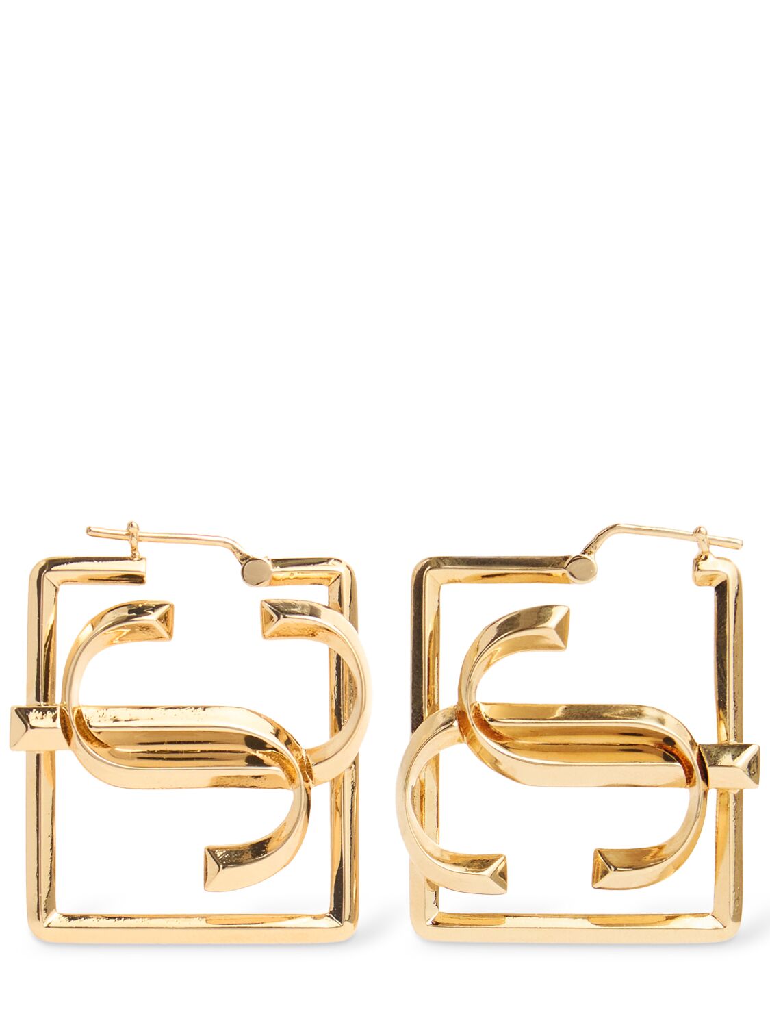 Jimmy Choo Square Hoop Earrings In Gold