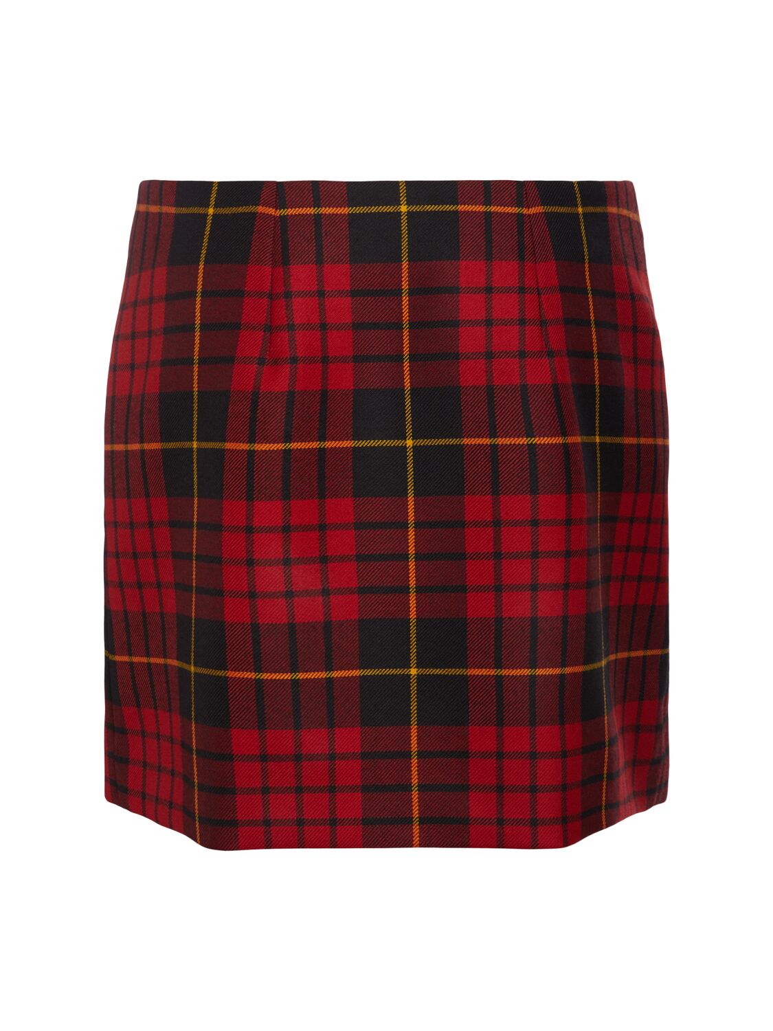 Shop Alexander Mcqueen Wool Tartan Mini Skirt In Red/black