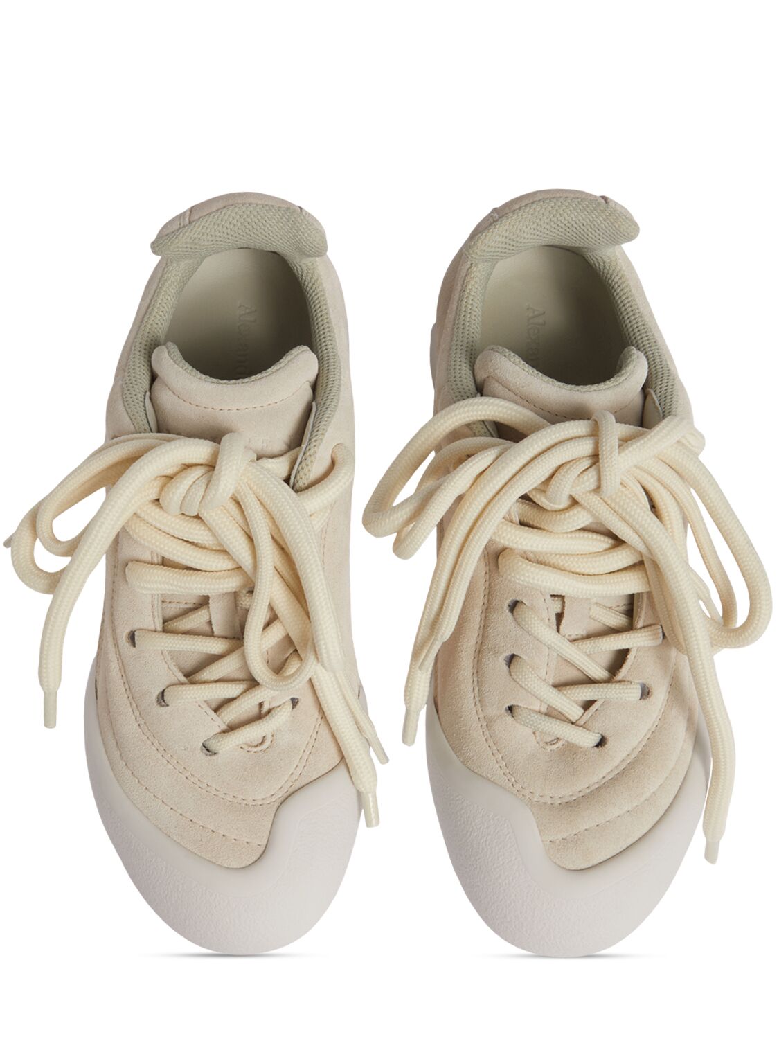 Shop Alexander Mcqueen 30mm Flexion Suede Sneakers In Salt