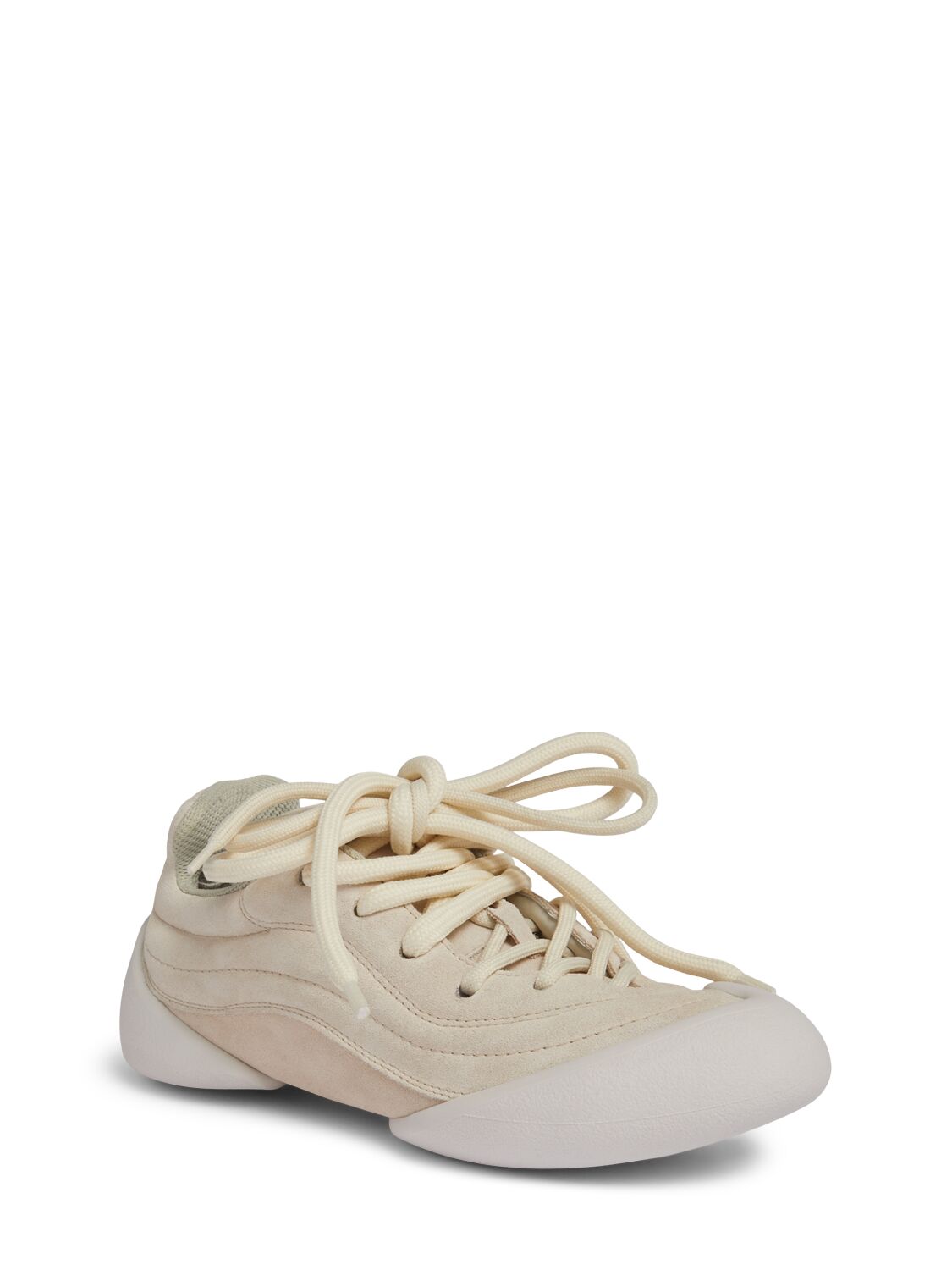 Shop Alexander Mcqueen 30mm Flexion Suede Sneakers In Salt