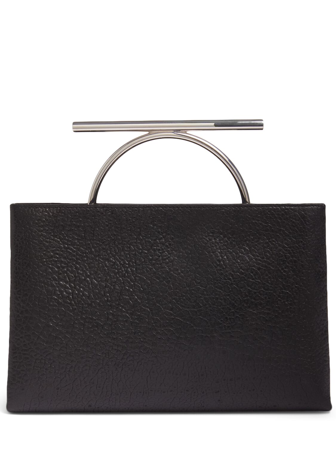 Shop Alexander Mcqueen Cross Bar Grainy Leather Clutch In Black