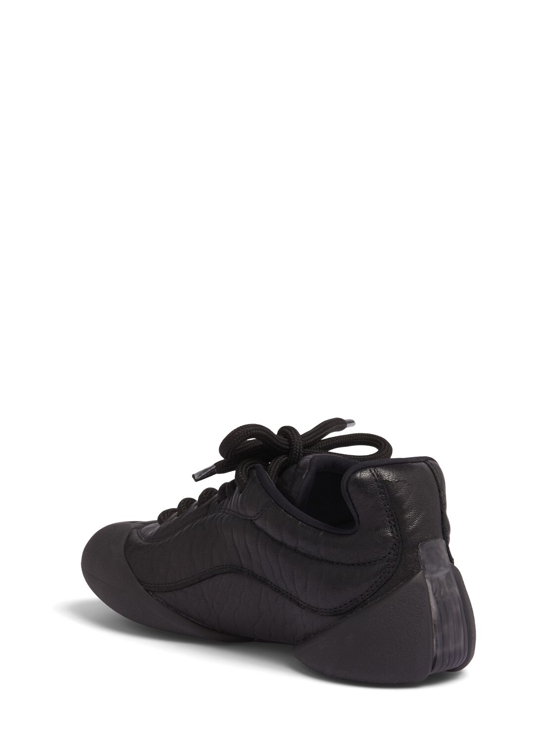 Shop Alexander Mcqueen 30mm Flexion Leather Sneakers In Black