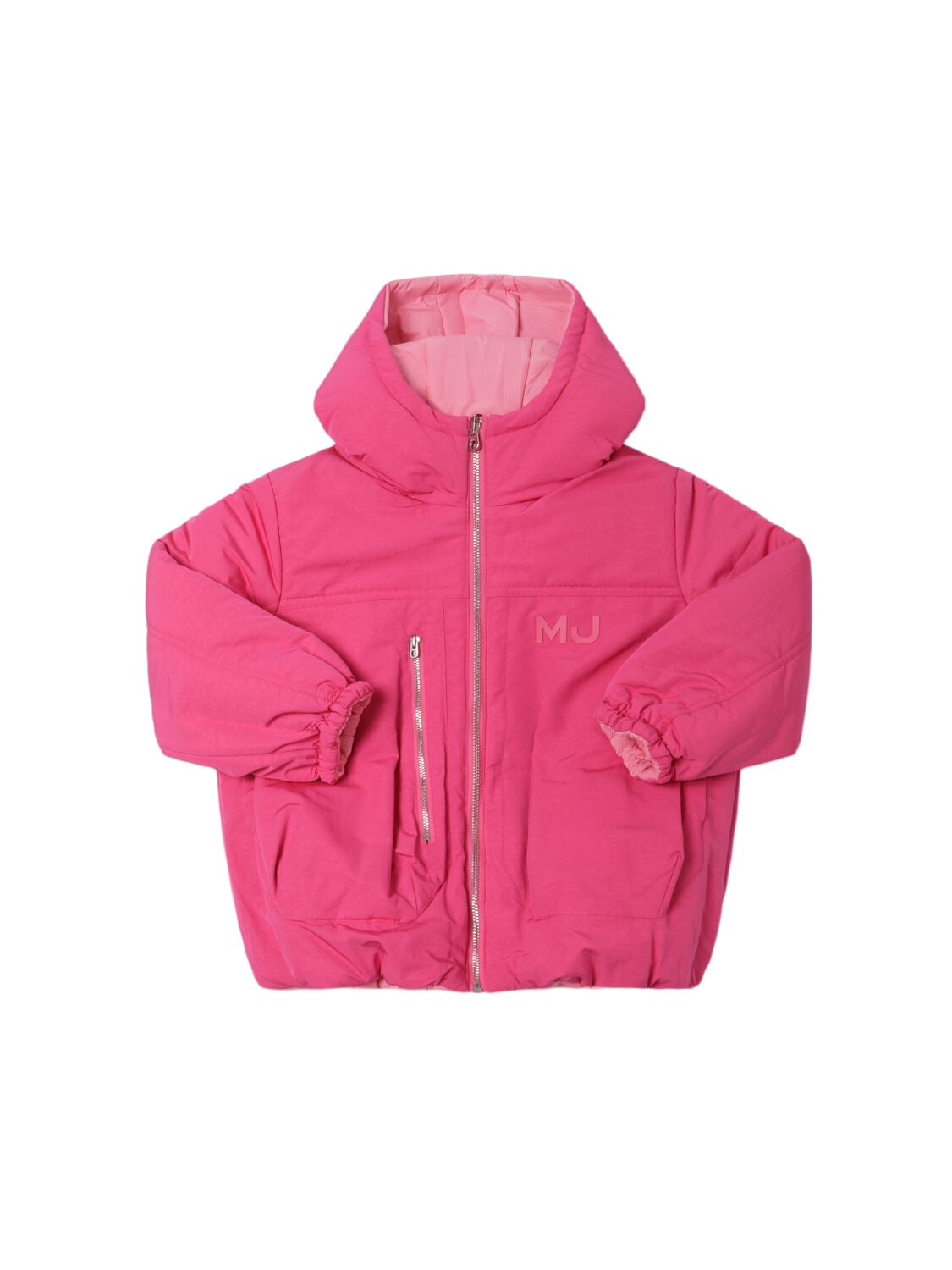 Marc Jacobs Reversible Poly Puffer Jacket In Fuchsia