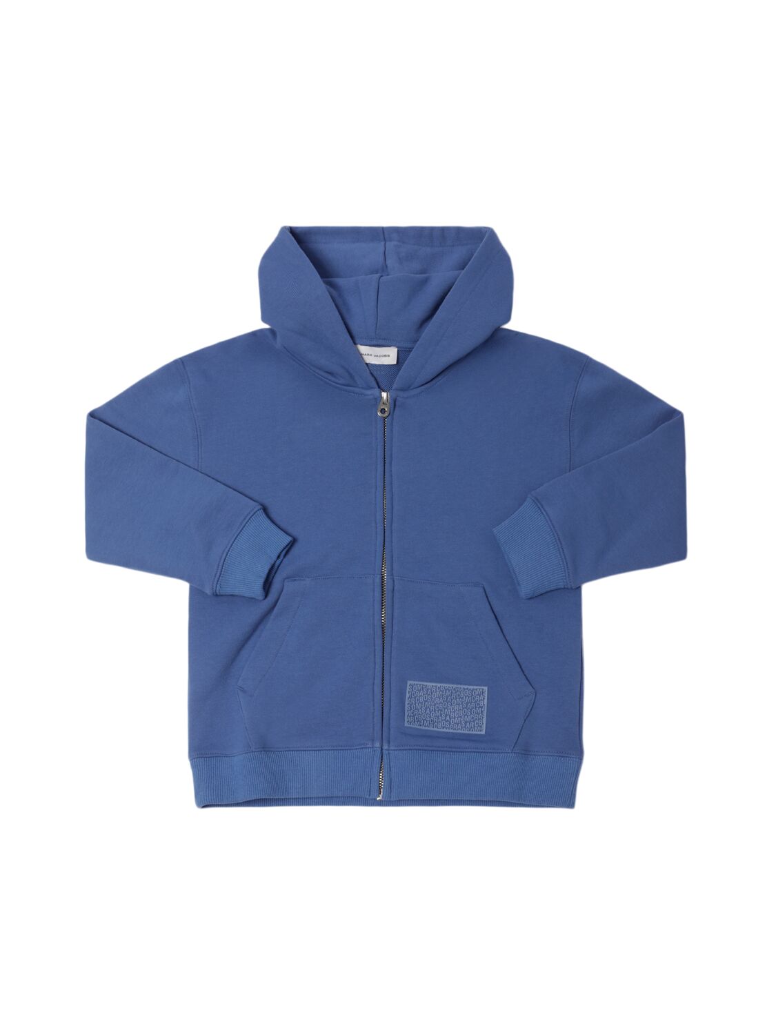 Marc Jacobs Hooded Cotton Full-zip Sweatshirt In Blue