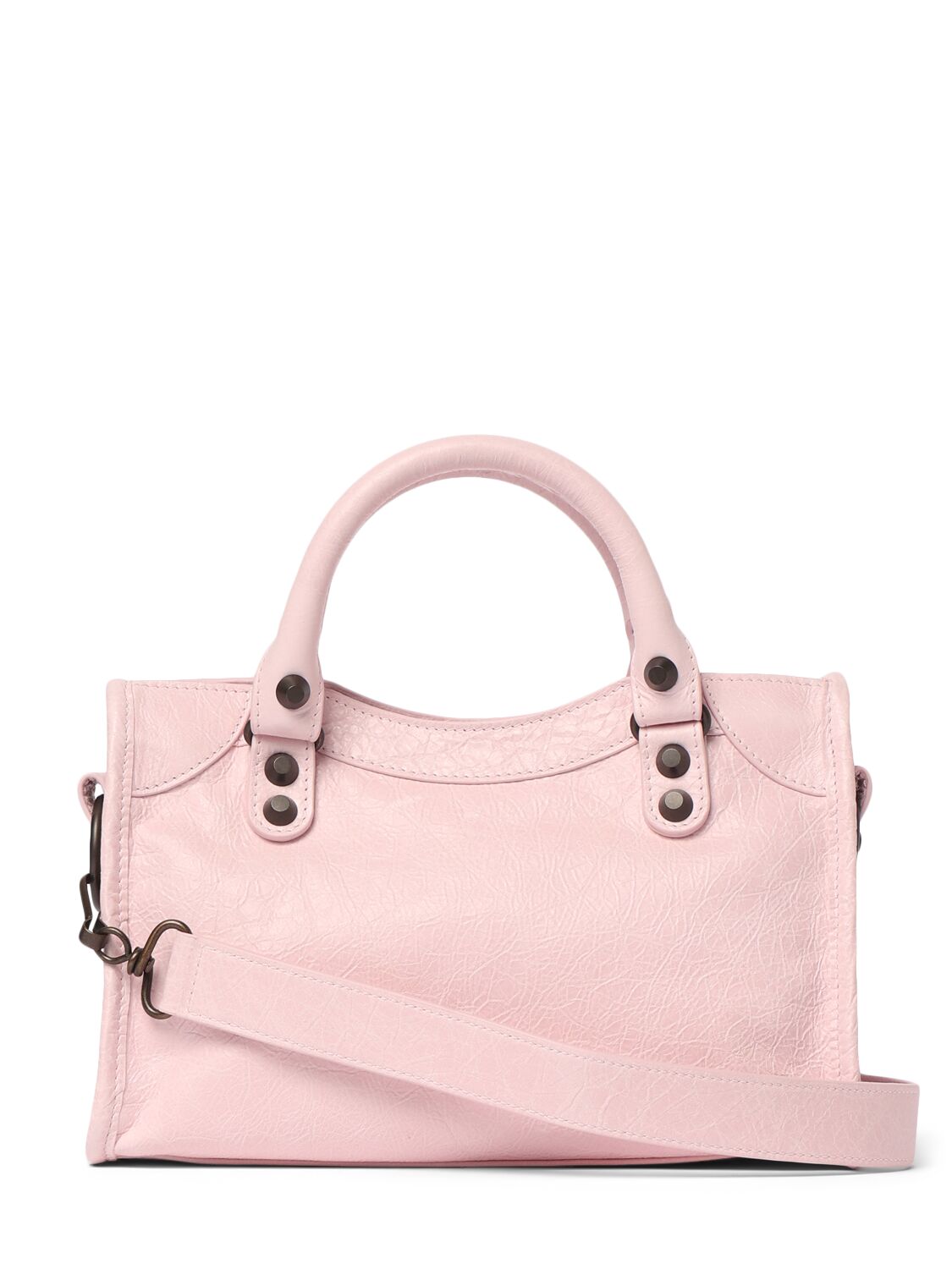 Shop Balenciaga Mini Le City Arena Lamb Bag In Petal Pink