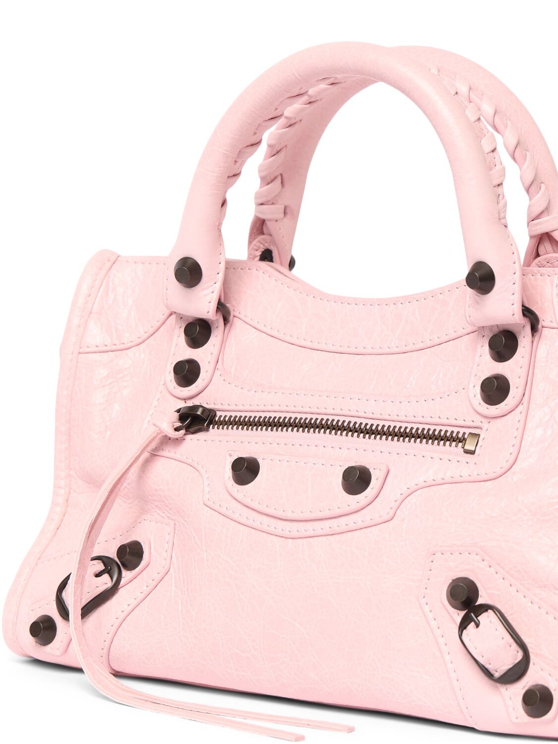 Shop Balenciaga Mini Le City Arena Lamb Bag In Petal Pink