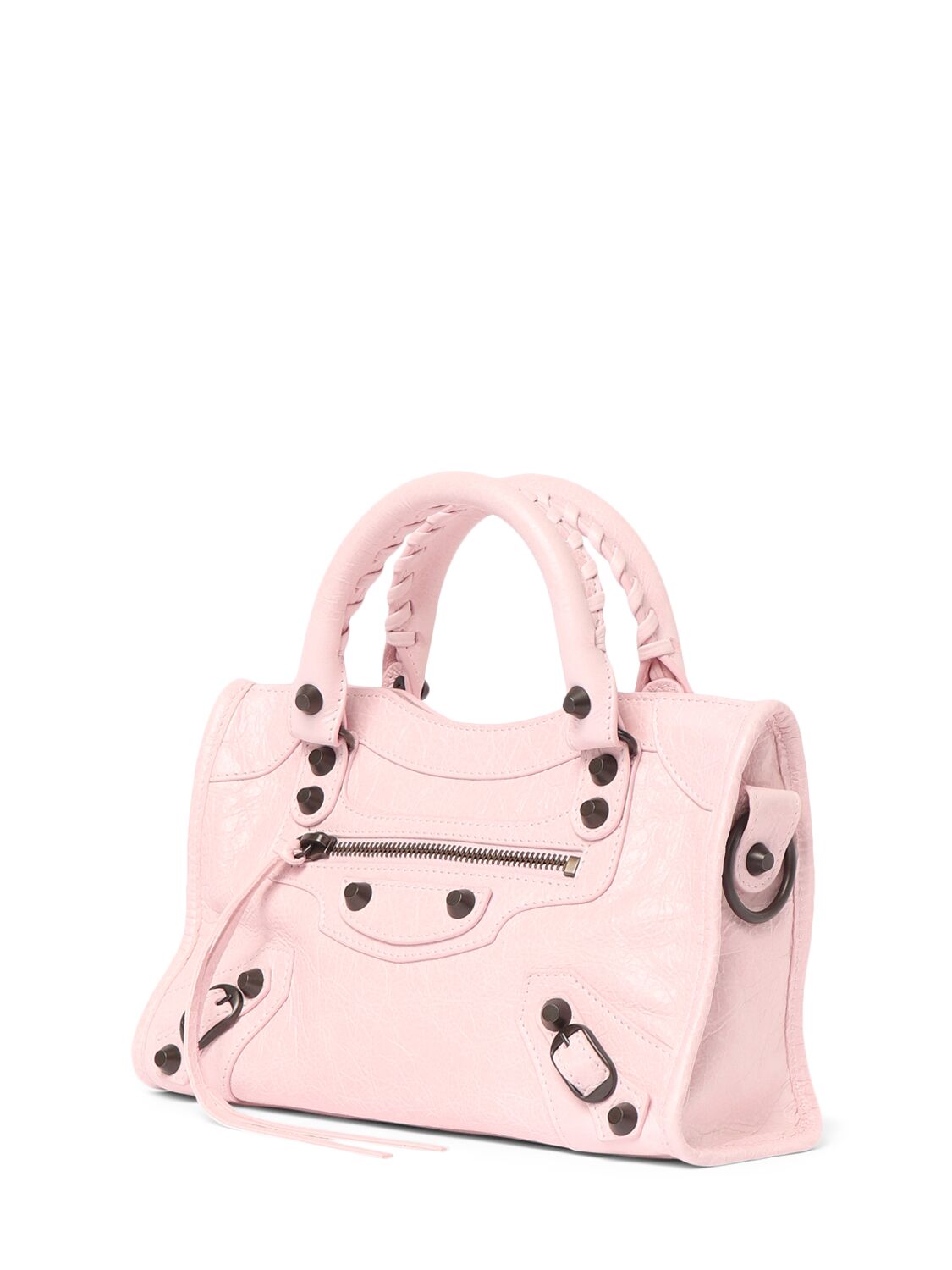 Shop Balenciaga Mini Le City Arena Lamb Bag In Petal Pink