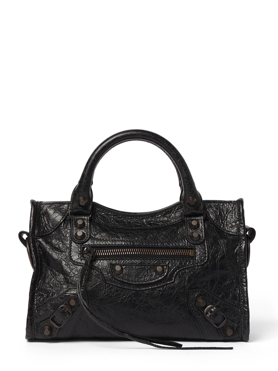 Balenciaga Mini Le City Arena Lamb Bag In Black