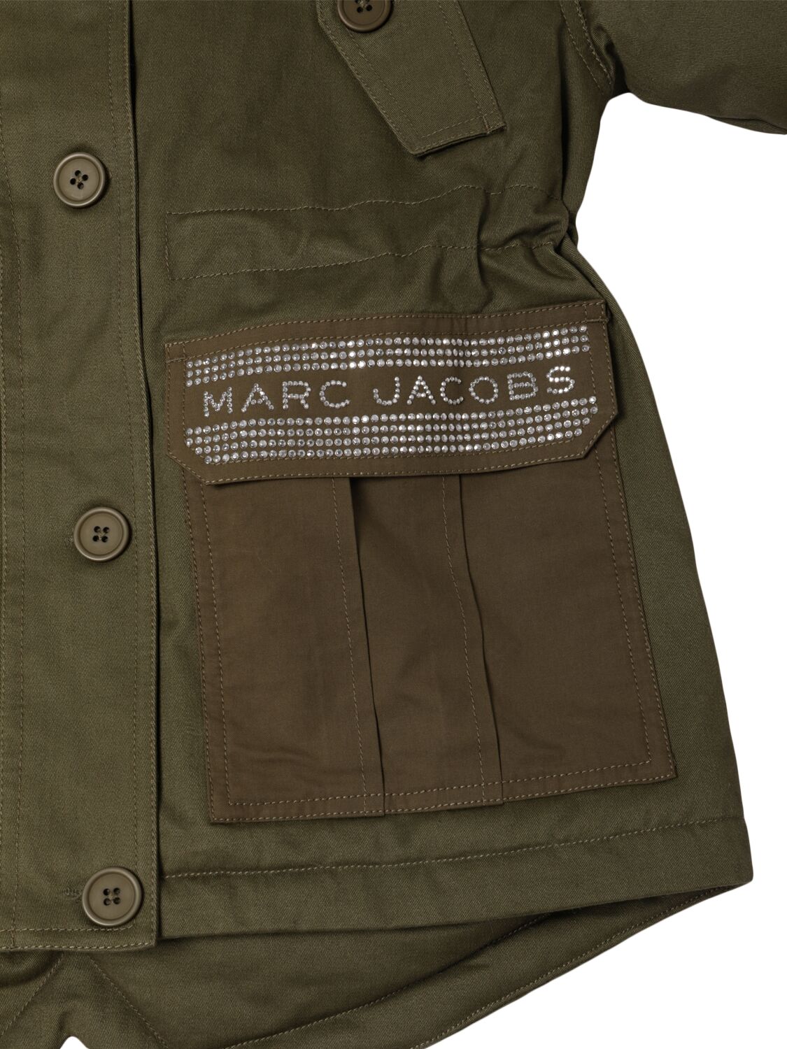 Shop Marc Jacobs Hooded Cotton Parka In Dark Green