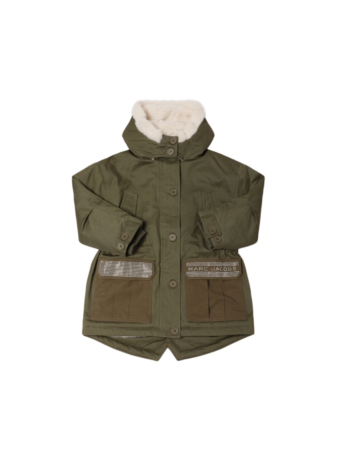 Marc Jacobs Hooded Cotton Parka In Green
