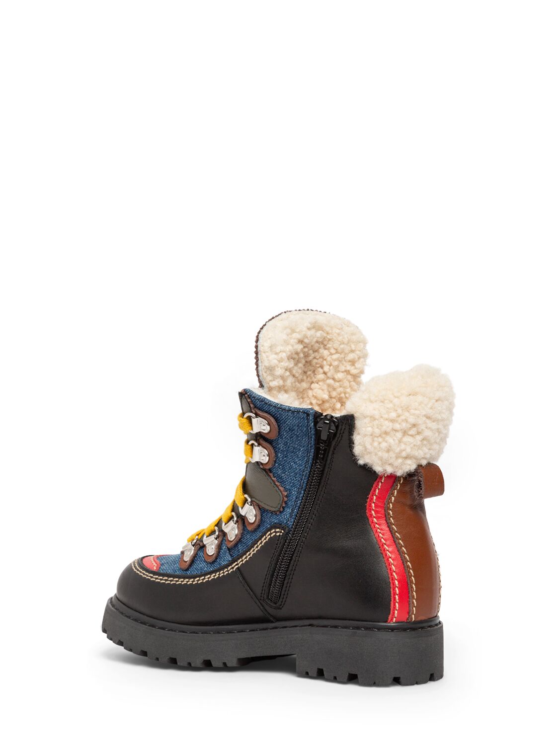 DSQUARED2 SHEEP & LEATHER SNOW BOOTS 