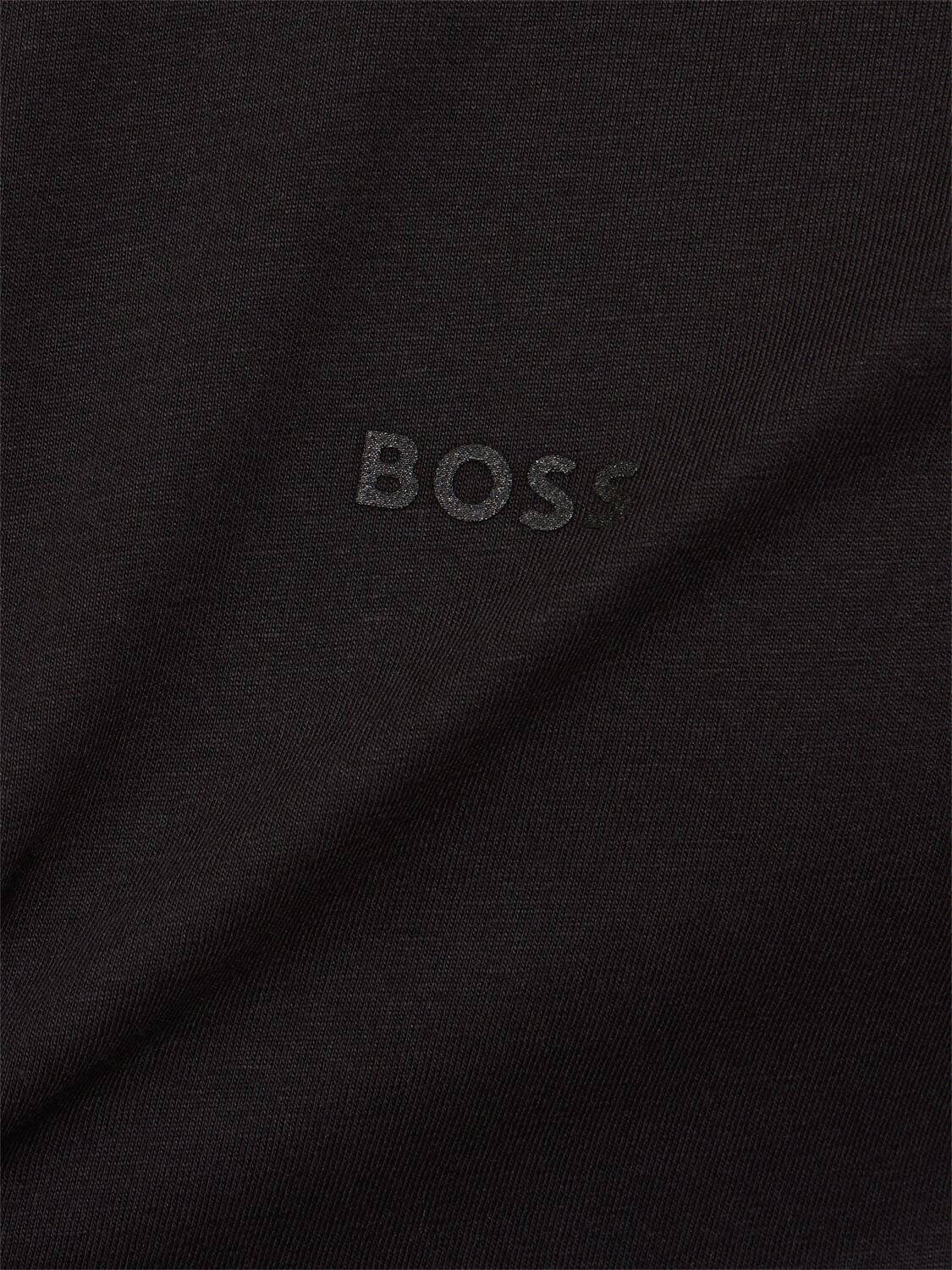 Shop Hugo Boss Thompson Logo Cotton Jersey T-shirt In Black