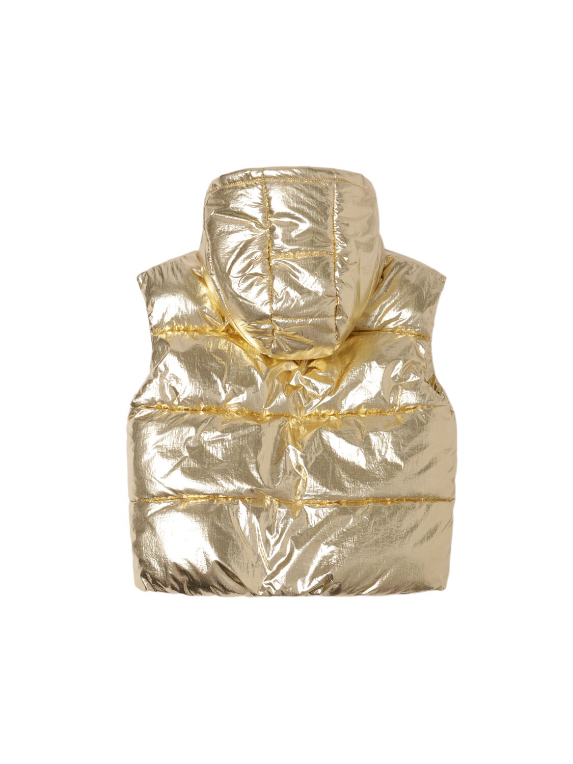 Shop Marc Jacobs Hooded Poly Puffer Vest In Gold