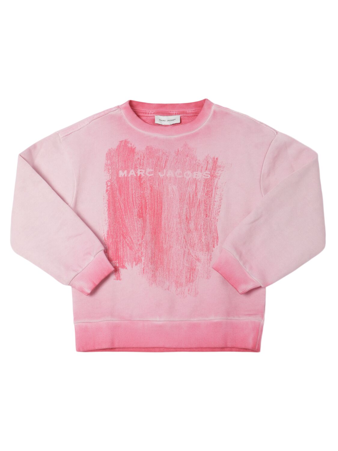 Marc Jacobs Kids' Cotton Crewneck Sweatshirt In Pink