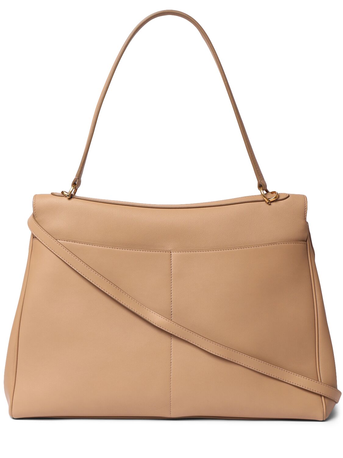 Shop Balenciaga Large Rodeo Smooth Leather Shoulder Bag In Latte