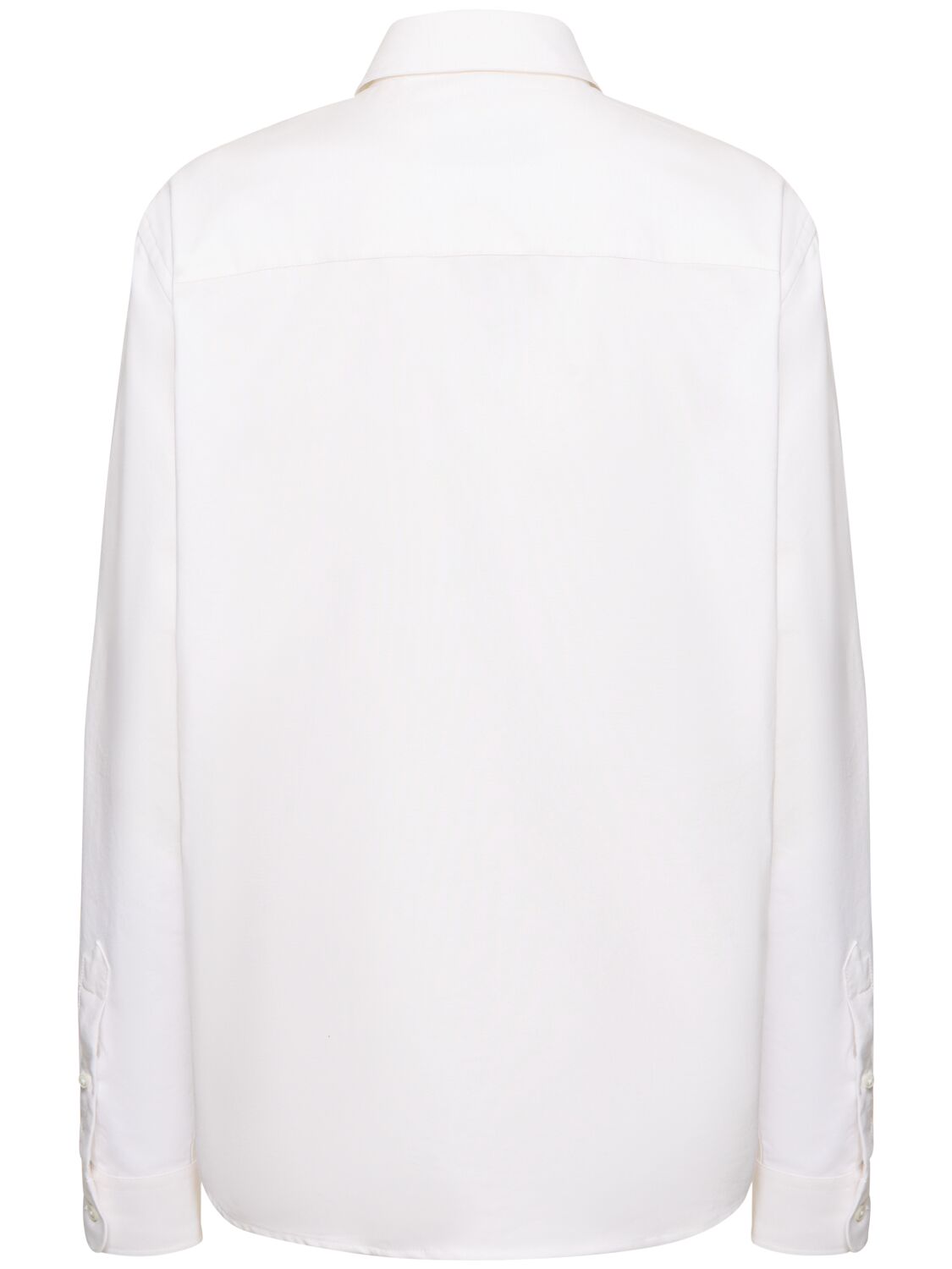 Ami Alexandre Mattiussi Embroidered Cotton Oxford Shirt In White