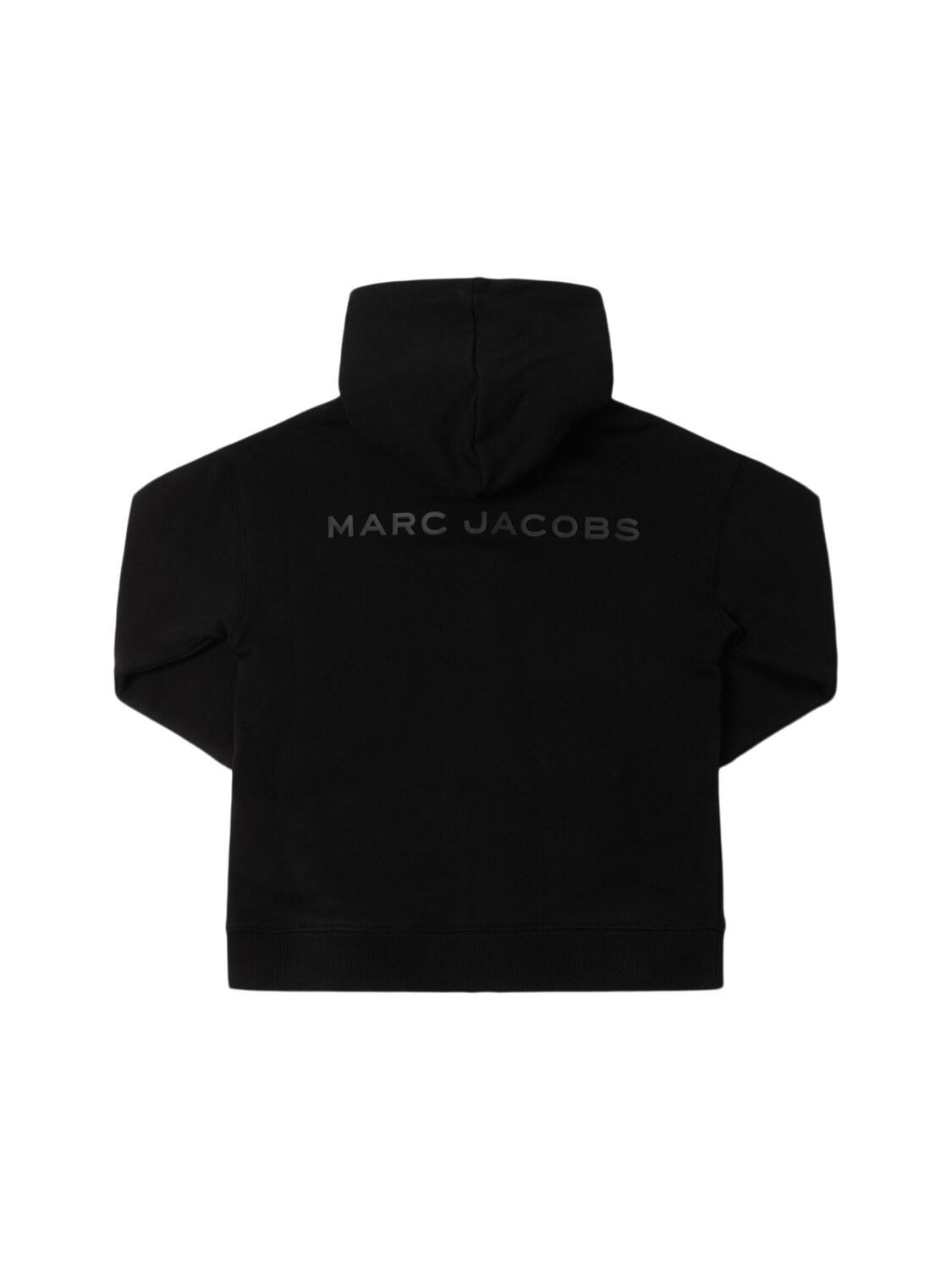 Shop Marc Jacobs Hooded Cotton Full-zip Sweatshirt In Black