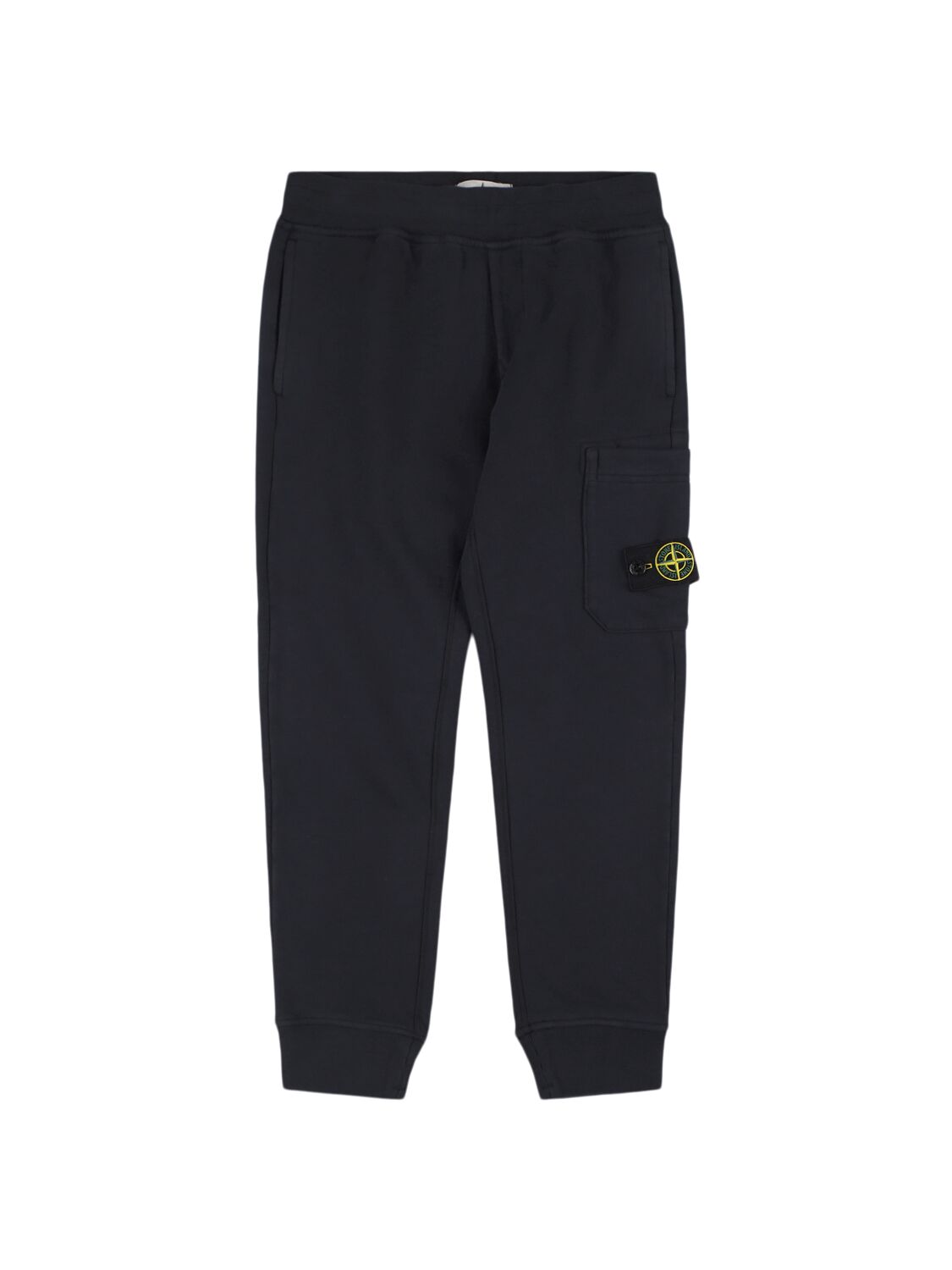 Stone Island Junior Cotton Blend Cargo Pants In Black