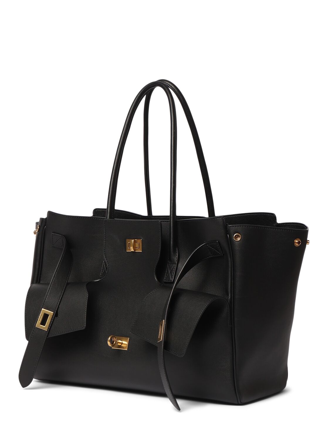 Shop Balenciaga Medium Bel Air Leather Tote Bag In Black