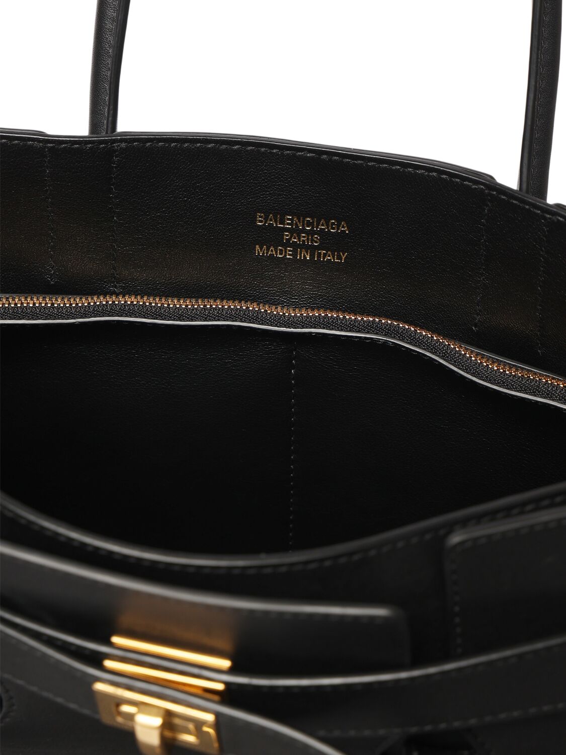 Shop Balenciaga Medium Bel Air Leather Tote Bag In Black