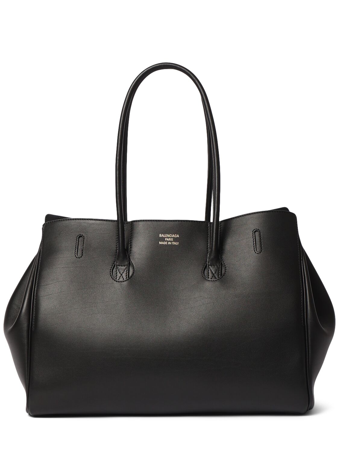 Shop Balenciaga Medium Bel Air Leather Tote Bag In Black