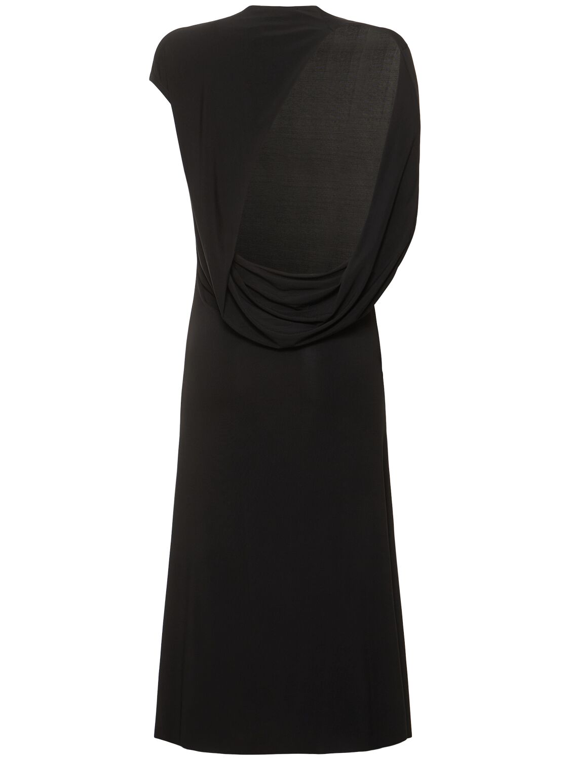 Jacquemus La Robe Salerno Asymmetric Open-back Stretch-jersey Midi Dress In Black