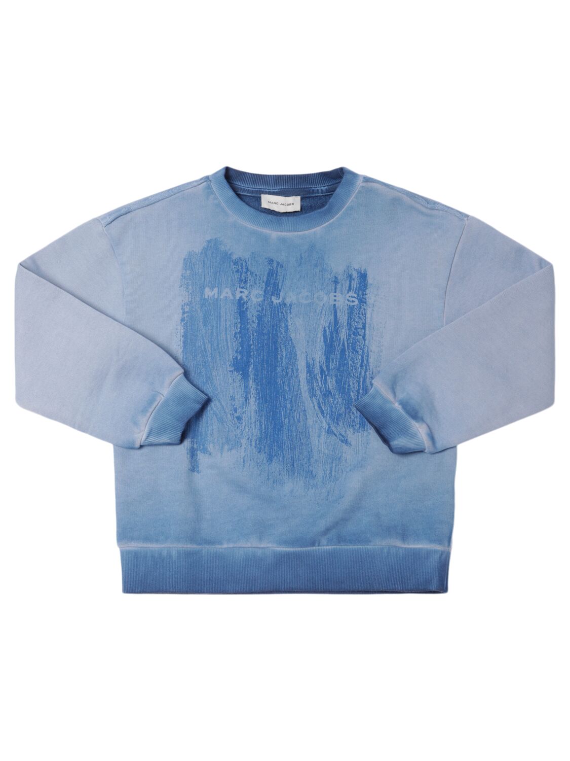 Marc Jacobs Cotton Crewneck Sweatshirt W/logo In Blue