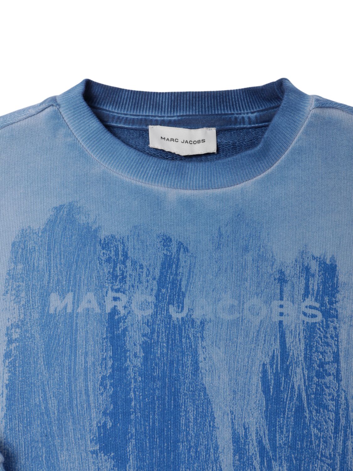 Shop Marc Jacobs Cotton Crewneck Sweatshirt W/logo In Blue