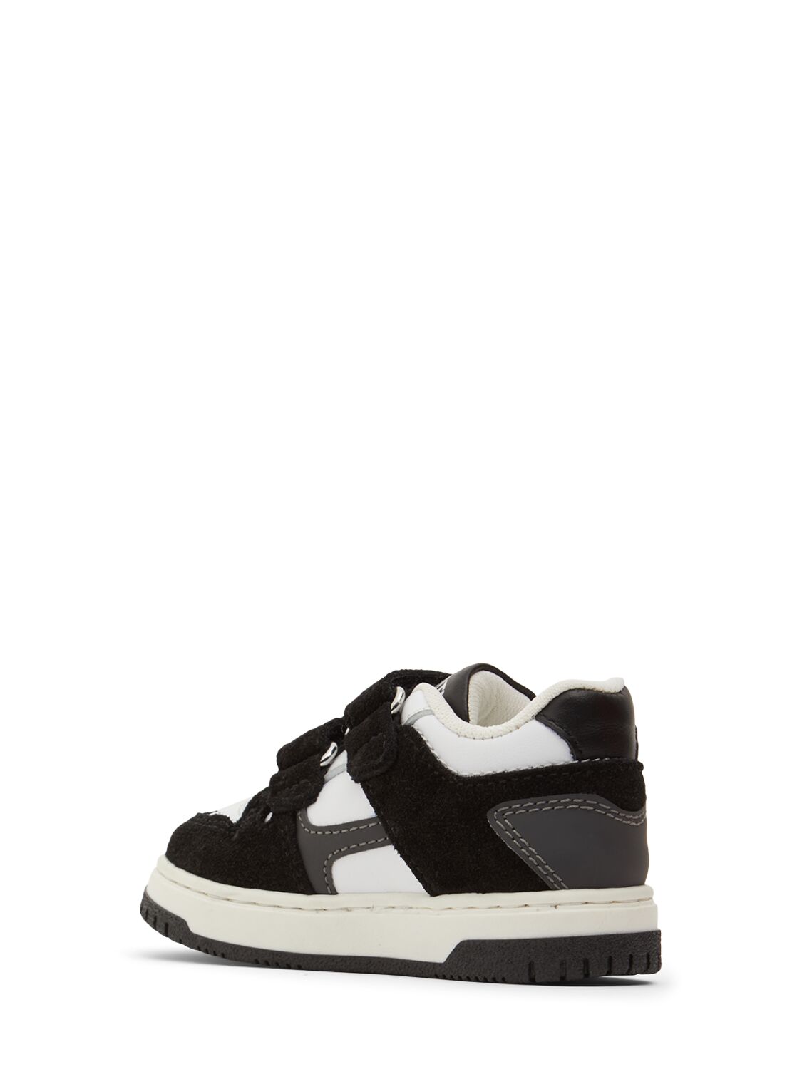 Shop Dsquared2 Printed Leather Strap Sneakers In White/black