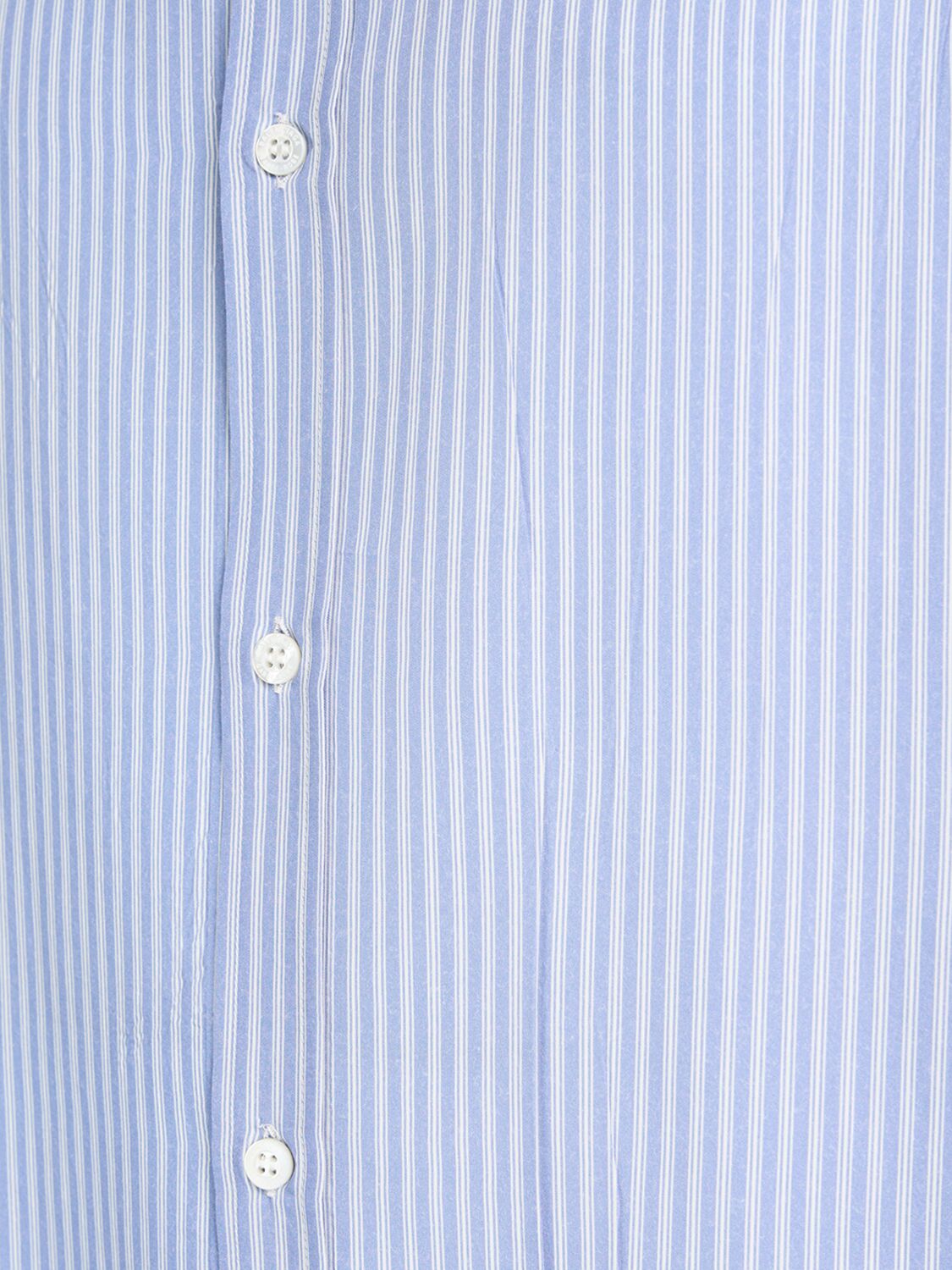 Shop Balenciaga Striped Fluid Poplin Shirt In Blue/white