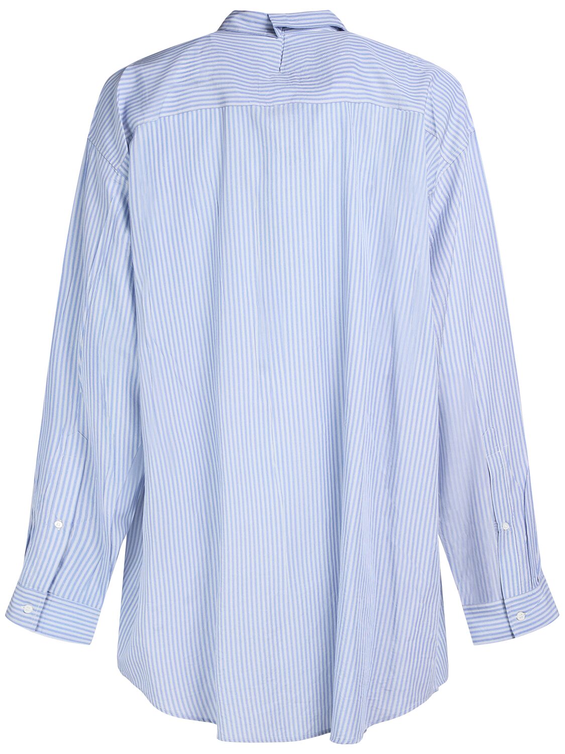 Shop Balenciaga Striped Fluid Poplin Shirt In Blue/white