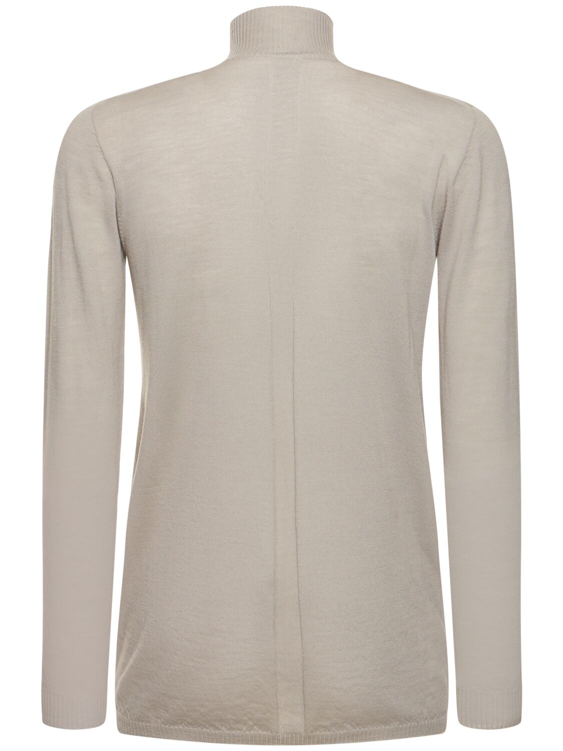 Shop Rick Owens Level Wool Turtleneck Sweater In Pearl