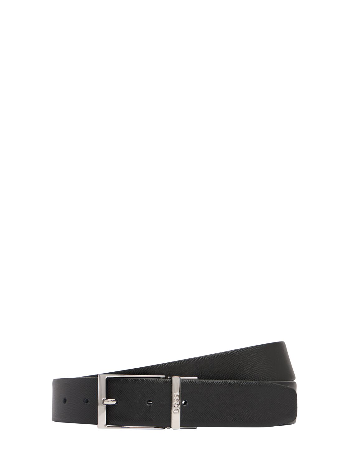 Hugo Boss Ofede Leather Belt In Black