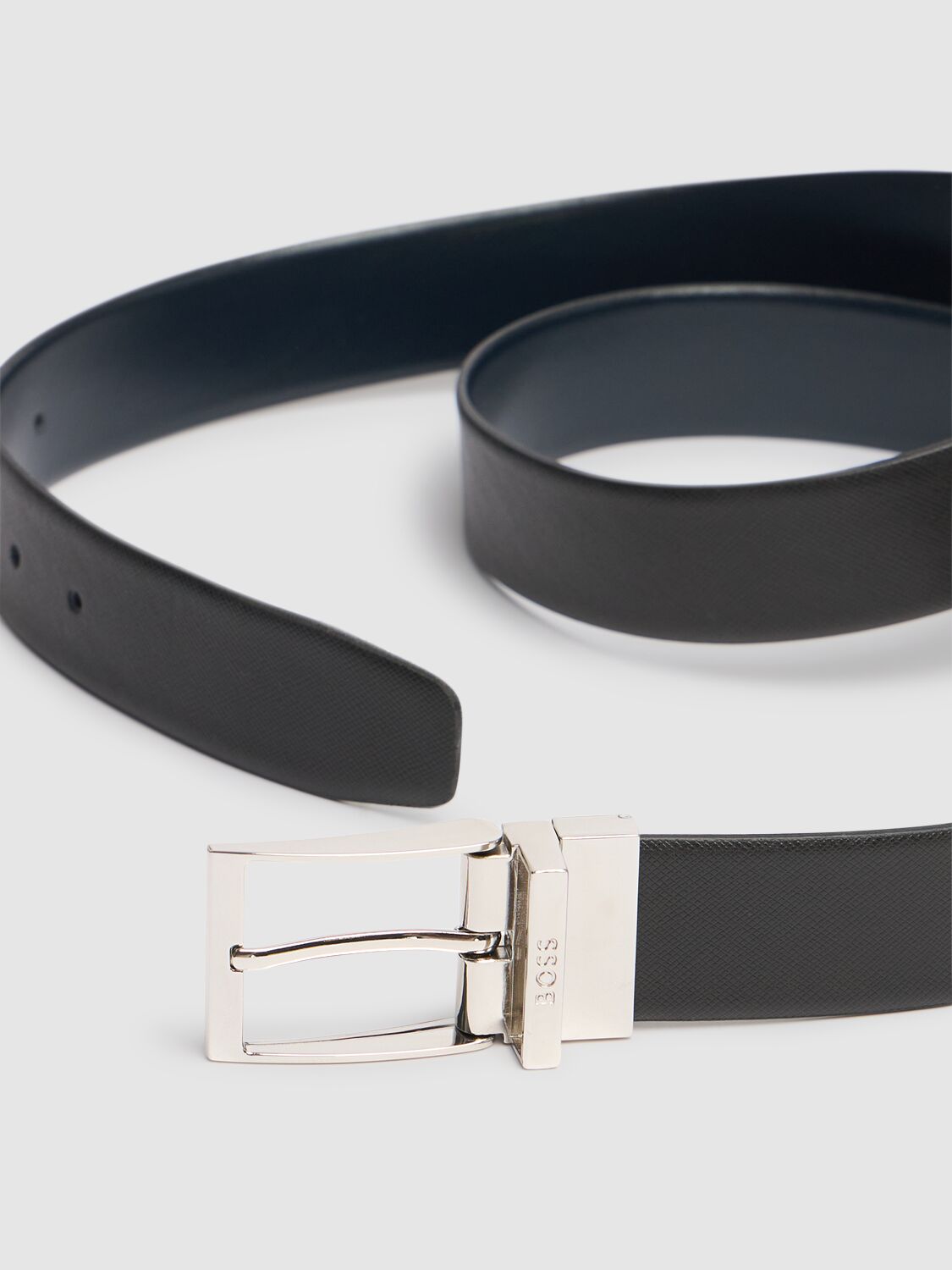 Shop Hugo Boss Ofede Leather Belt In Black