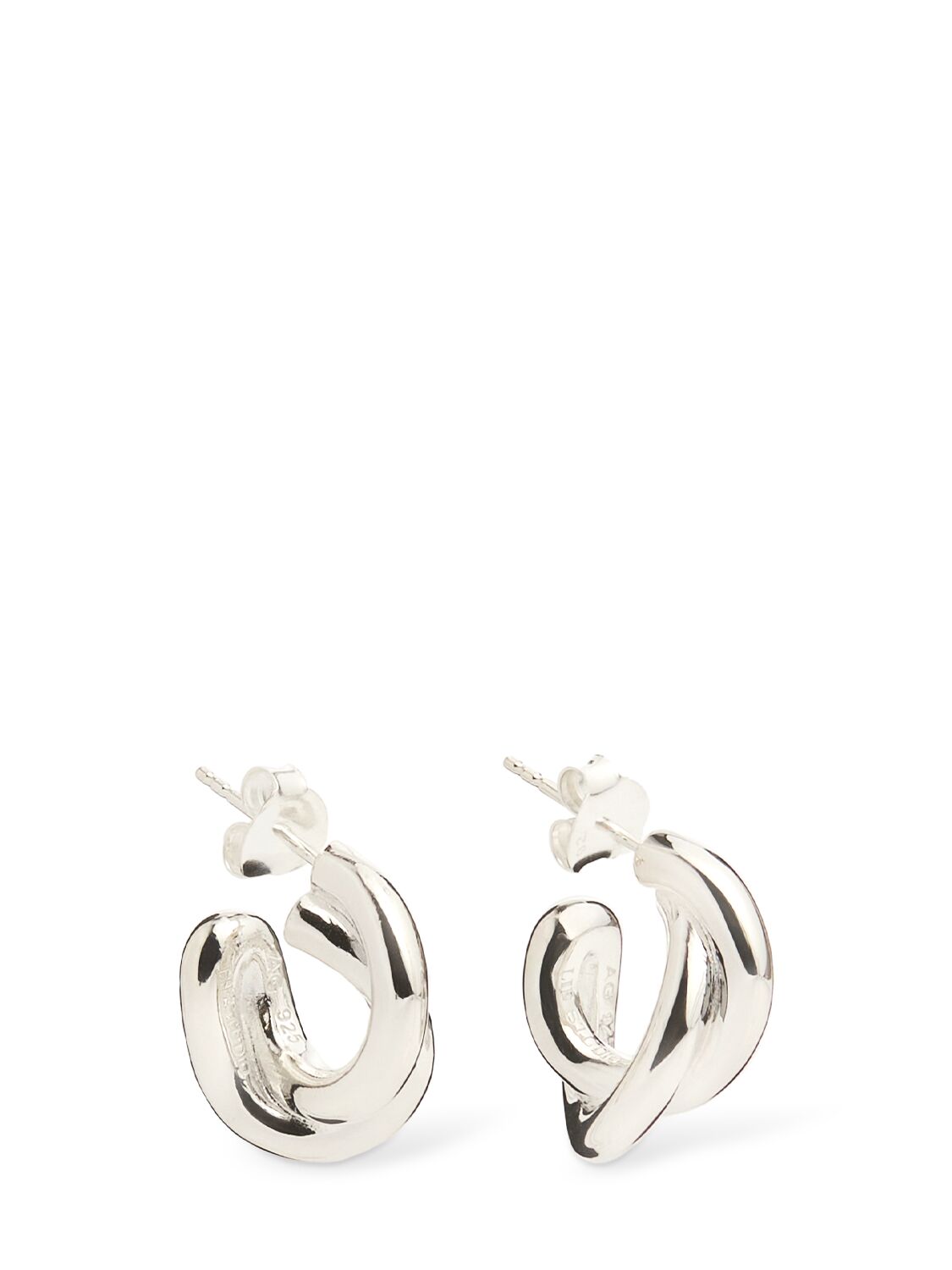Lie Studio Diana Silver Hoop Earrings In Metallic