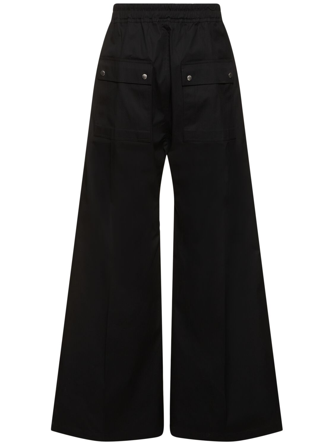 Shop Rick Owens Wide Bela Cotton Poplin Pants In Black