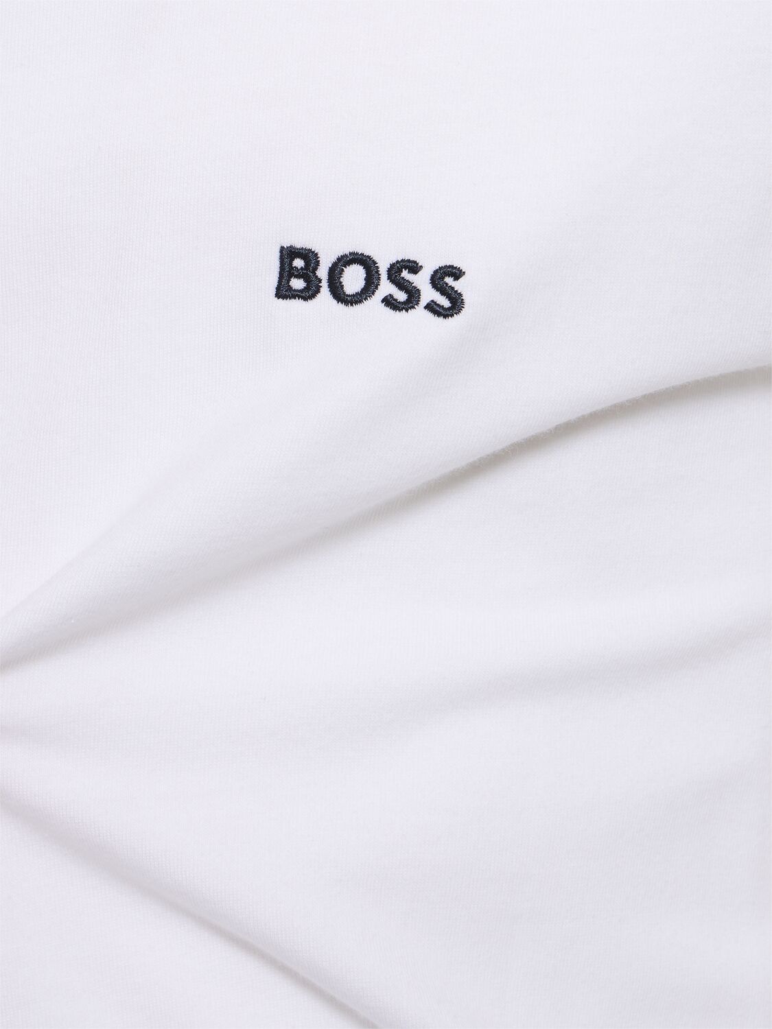 Shop Hugo Boss Pack Of 3 Cotton Crewneck T-shirts In White/black/blue