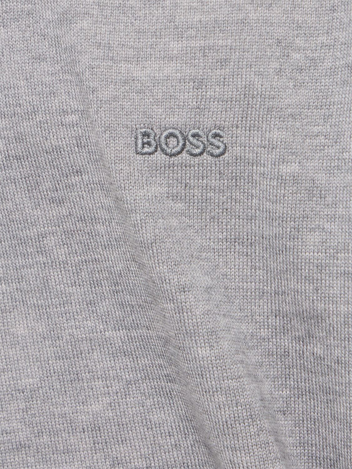 Shop Hugo Boss Botto Wool Knit Sweater In Grey