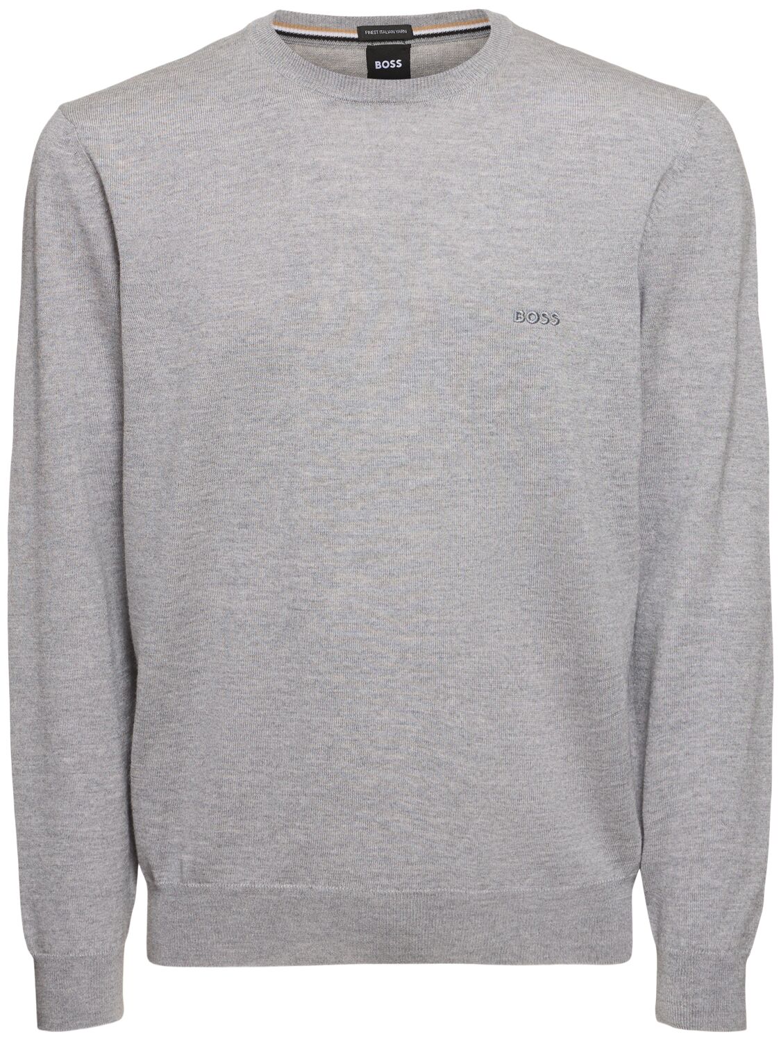 Hugo Boss Botto Wool Knit Sweater In Grey