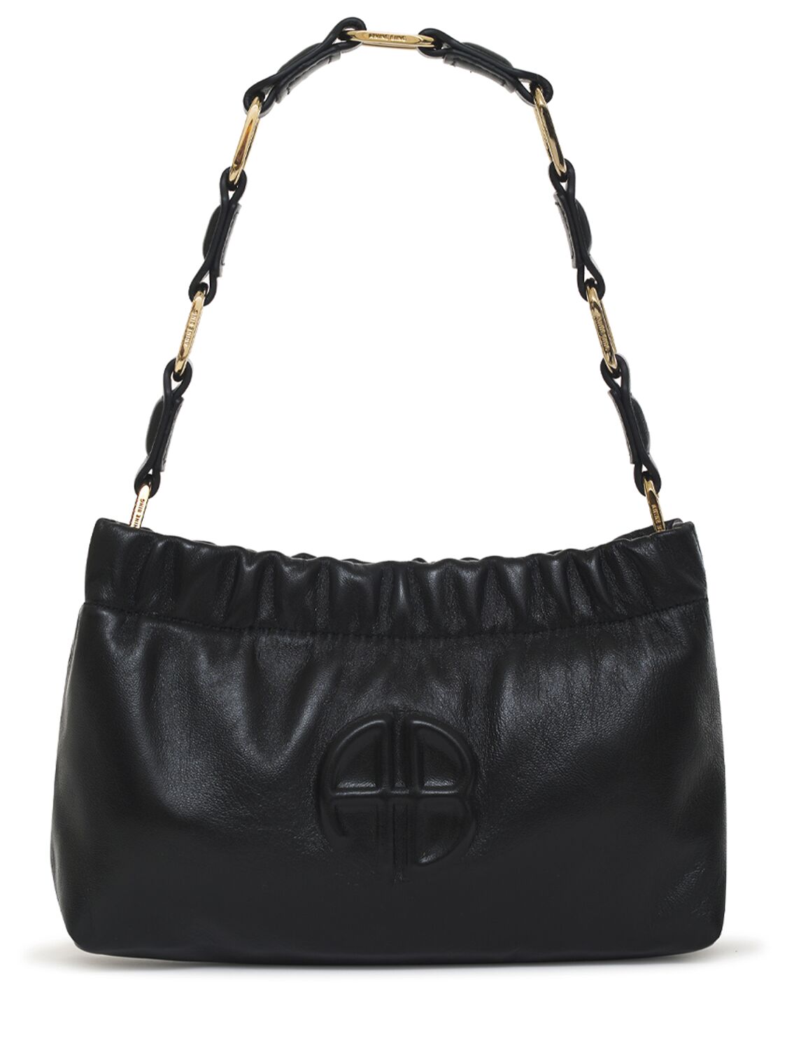 Anine Bing Small Kate Leather Shoulder Bag In Black