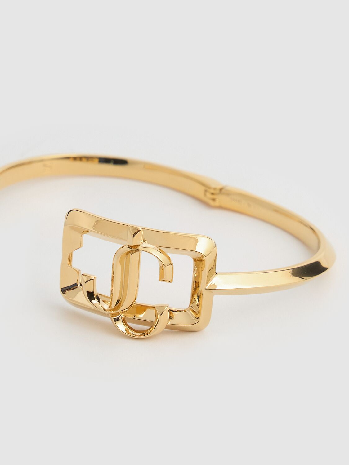 Shop Jimmy Choo Square Cuff Bracelet In Gold