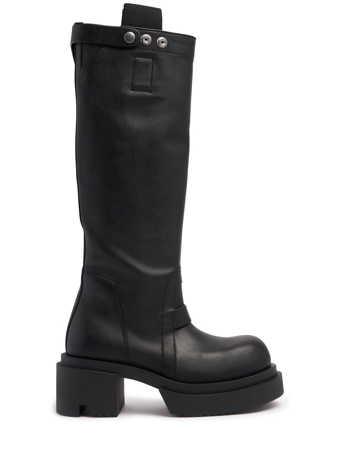 Rick Owens 60mm Bogun Leather Tall Boots In Black