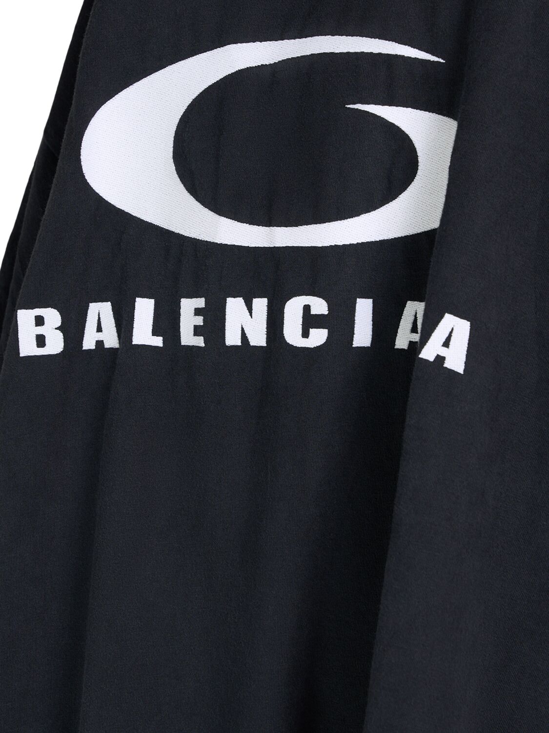 Shop Balenciaga Icon Print Pulled Cotton T-shirt Dress In Washed Black