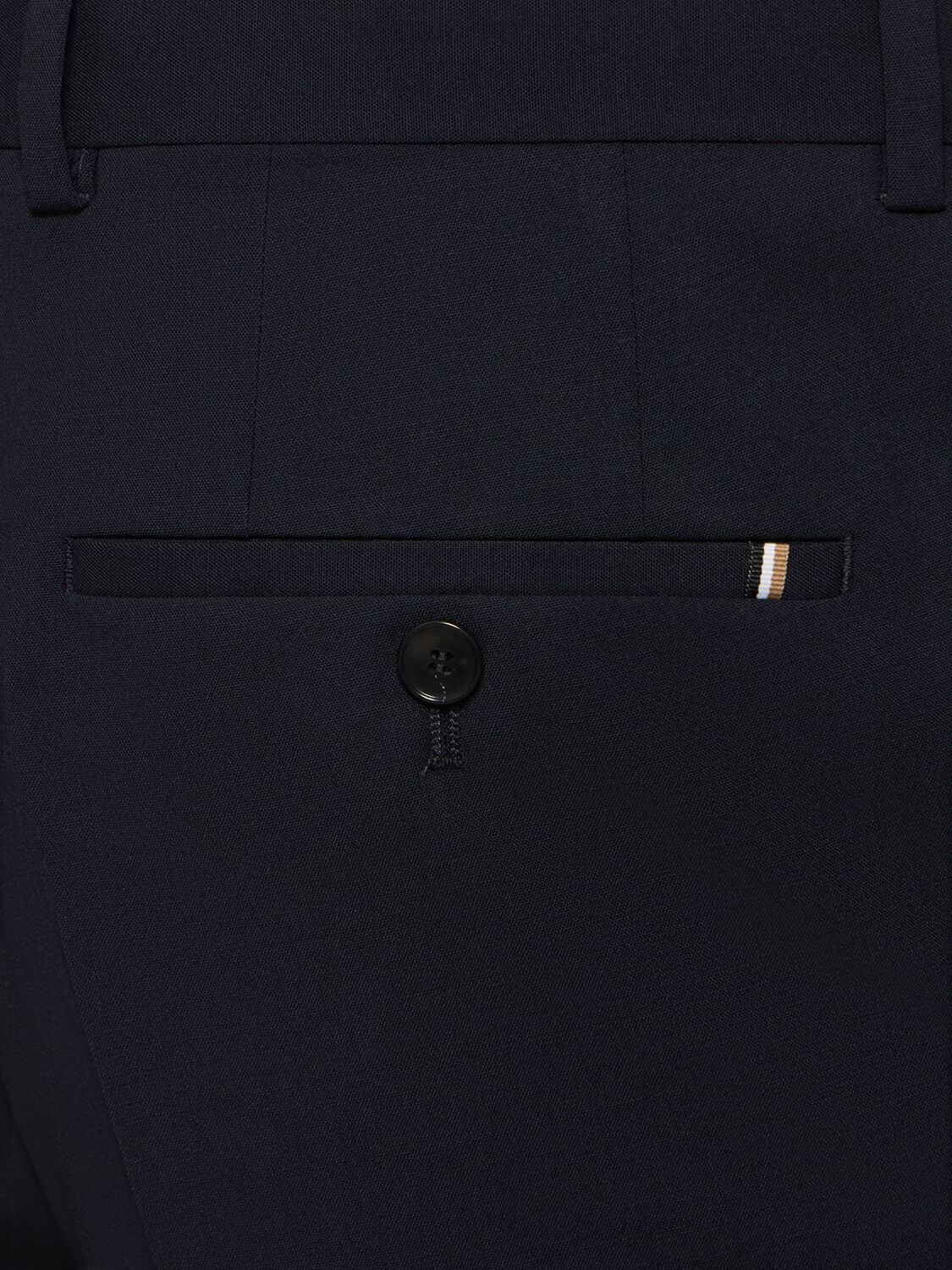 Shop Hugo Boss George Wool Blend Pants In Dark Blue