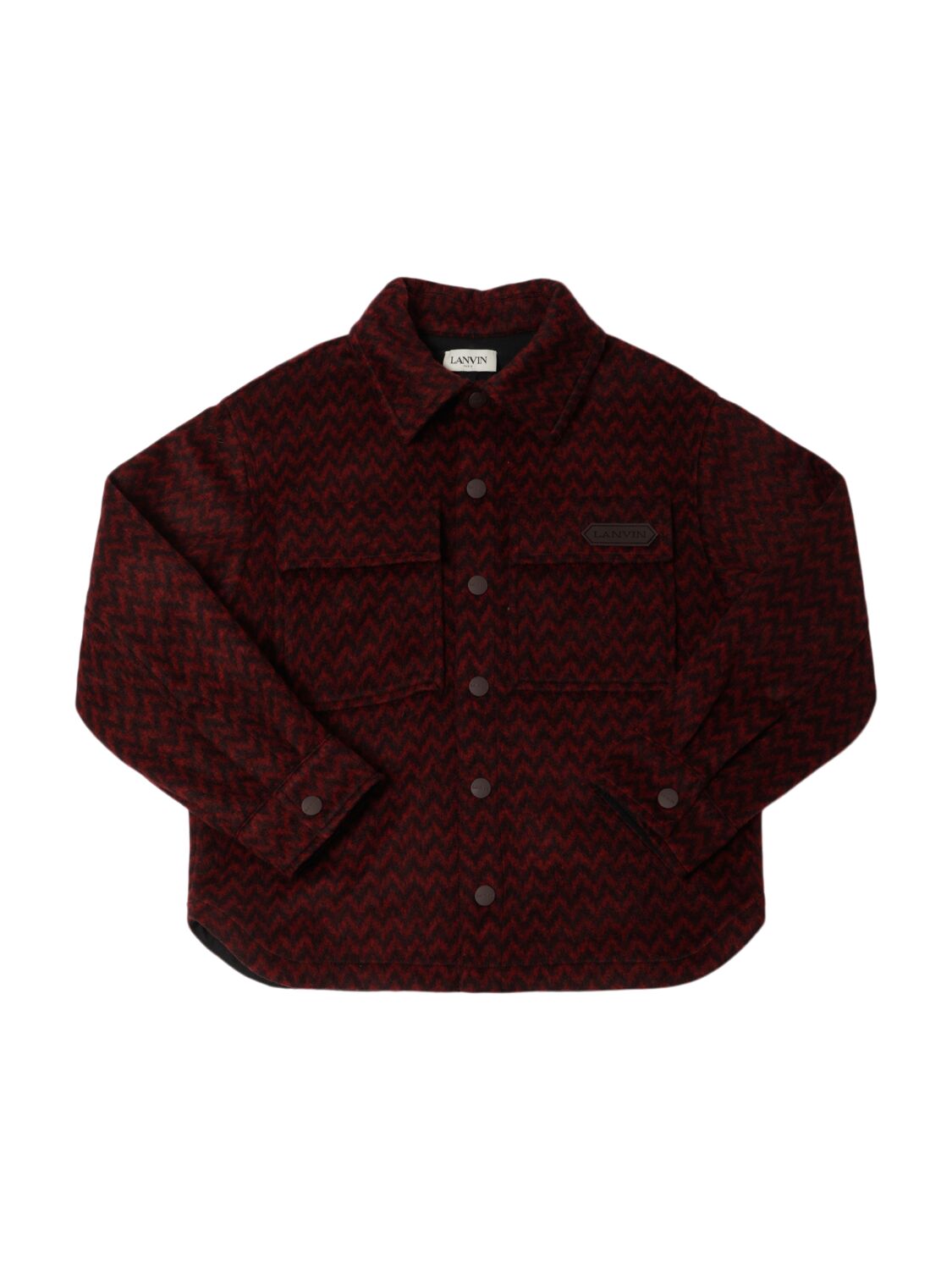 Lanvin Wool Blend Shirt In Red/brown