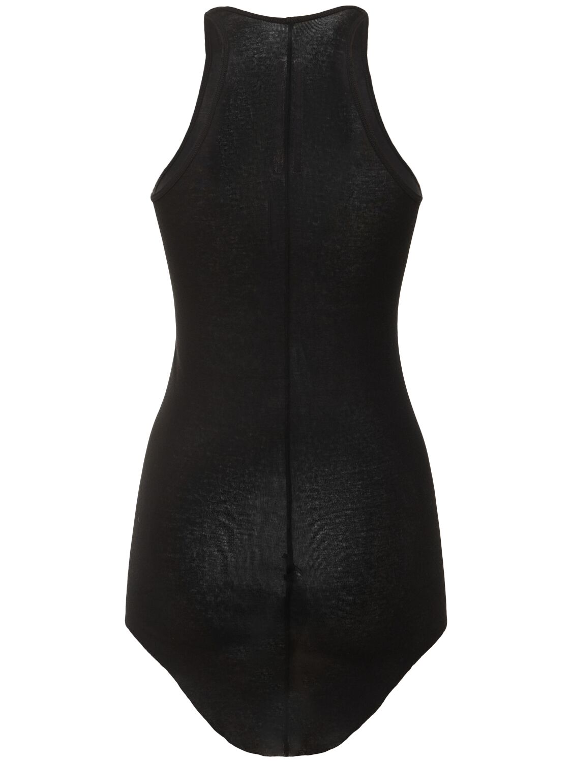 Shop Rick Owens Basic Ribbed Cotton Jersey Tank Top In Black