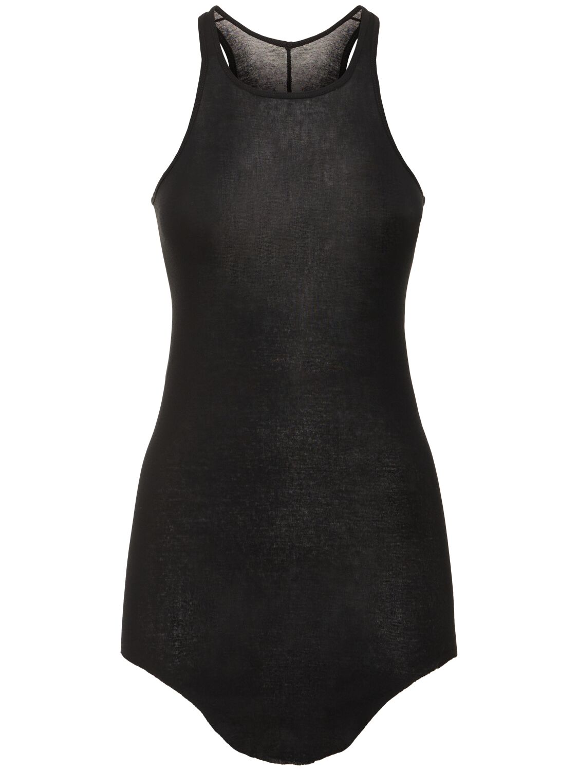 Shop Rick Owens Basic Ribbed Cotton Jersey Tank Top In Black